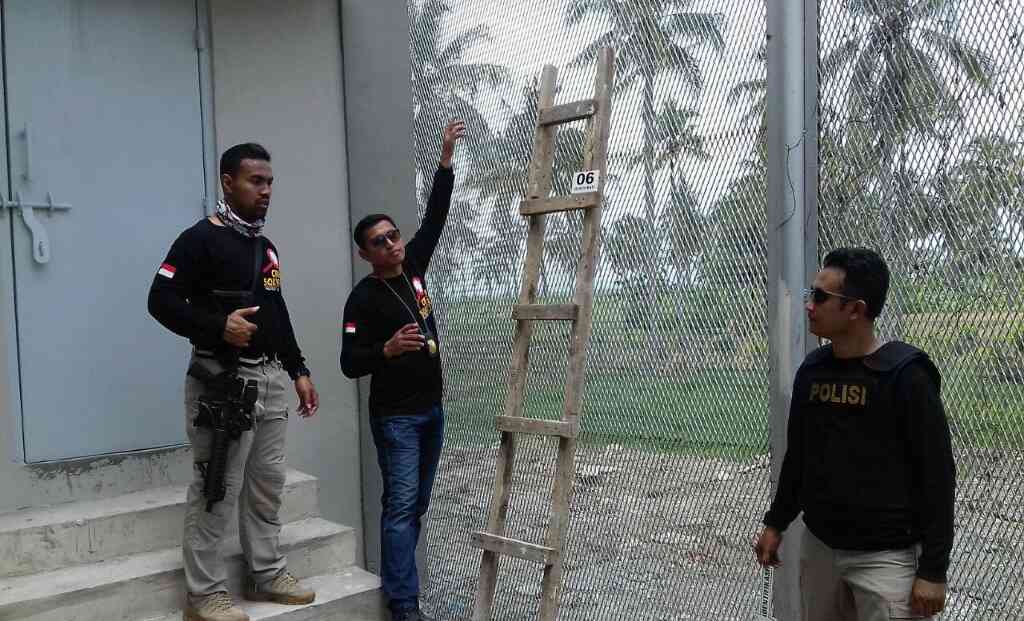 Reskrim Polres Cilacap Gelar olah Tkp napi nusakambanagn yang kabur